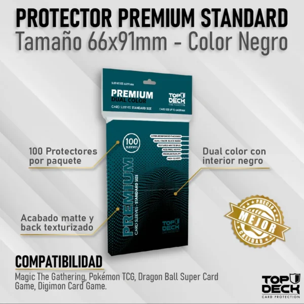 Protectores Estándar Top Deck Premium Dual Color Negro
