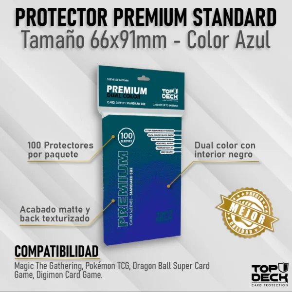 Protectores Estándar Top Deck Premium Dual Color Azul