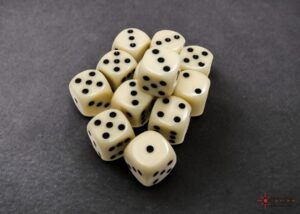 0005861_16mm opaque ivory_a.jpg_415 Dados Chessex Opaque Ivory/black