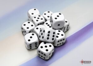 Dados Chessex Opaque White/black