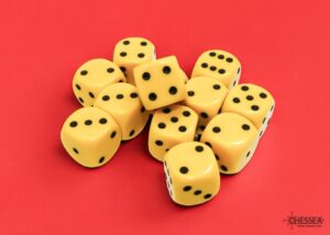 Dados Chessex Opaque Yellow/black