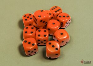 Dados Chessex Opaque Orange/black