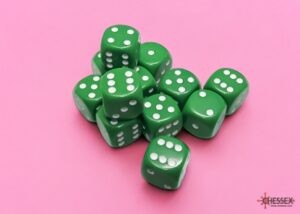 0005876_16mm opaque green_a.jpg_415 Dados Chessex Opaque Green/white