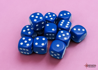 Dados Chessex Opaque Blue/white