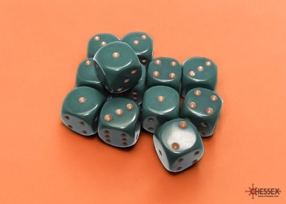Dados Chessex Opaque Dusty Green/copper