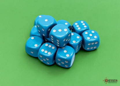 Dados Chessex Opaque Light Blue/white