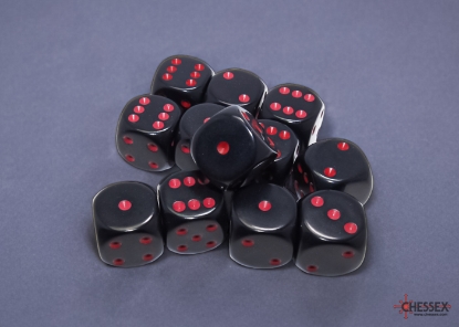 Dados Chessex Opaque Black/red