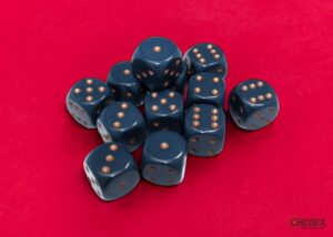 0005906_16mm opaque dusty blue_a.jpg_415 Dados Chessex Opaque Dusty Blue/copper