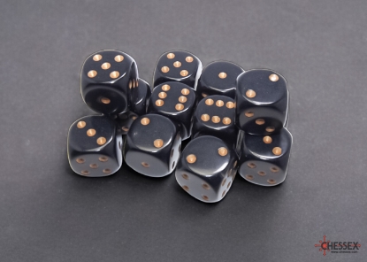 Dados Chessex Opaque Black/gold