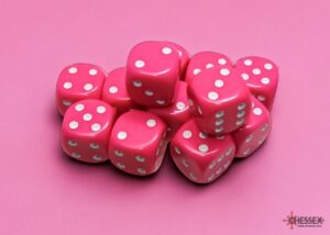 Dados Chessex Opaque Pink/white