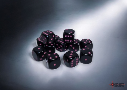 Dados Chessex Opaque Black/pink