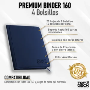 02-Premium-Binder-160-Azul-Oscuro Carpeta Premium | TOPDECK 160 color Azul