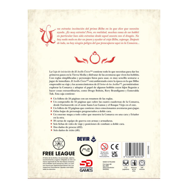 8436589626430-1200-backflat El Anillo Único: Caja De Iniciación (2 ed)