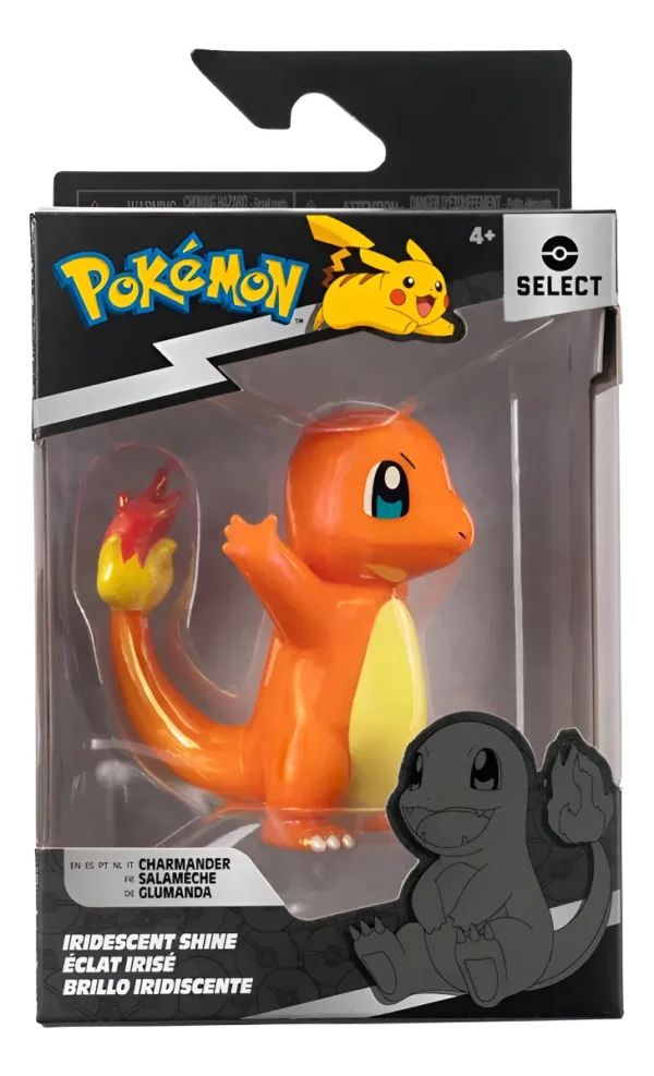 POKEMON FIGURA CHARMANDER 8 CMS. BRILLO IRIDISCENTE.