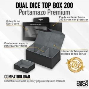 SP09 Portamazos Premium | TOPDECK Dual Dice 200 color Negro