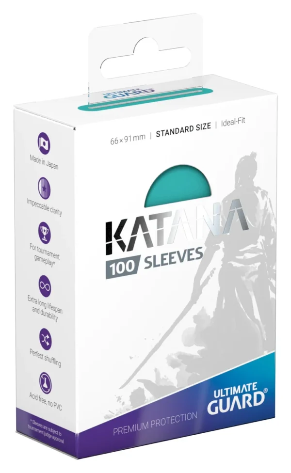Protectores Ultimate Guard: Katana Sleeves Standard Size Turquoise (100pzs)