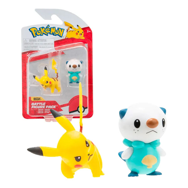 pikachu-oshawott (1) Figuras Pokemon Batalla 2 piezas 5 cm – Pikachu y Oshawott