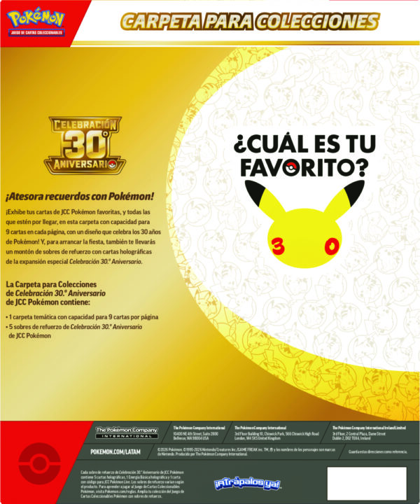 CARPETA 02 PREVENTA: POKEMON TCG 30TH CELEBRATION - BINDER COLLECTION ENGLISH