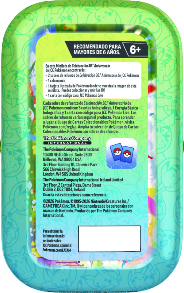 PREVENTA: POKEMON TCG 30TH CELEBRATION - MINI TIN ENGLISH