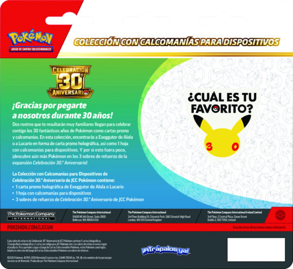 POKEMON TCG 30TH CELEBRATION - TECH STICKER COLLECTION ENGLISH 02 PREVENTA: POKEMON TCG 30TH CELEBRATION - TECH STICKER COLLECTION ENGLISH
