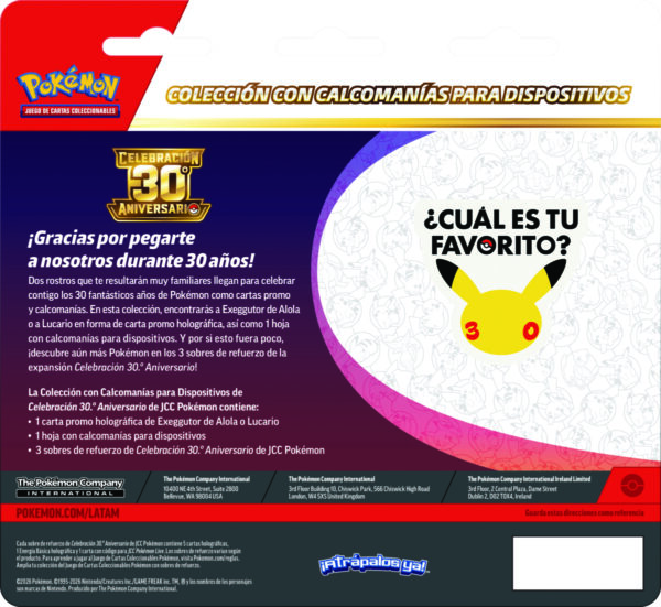 POKEMON TCG 30TH CELEBRATION - TECH STICKER COLLECTION ENGLISH 04 PREVENTA: POKEMON TCG 30TH CELEBRATION - TECH STICKER COLLECTION ENGLISH